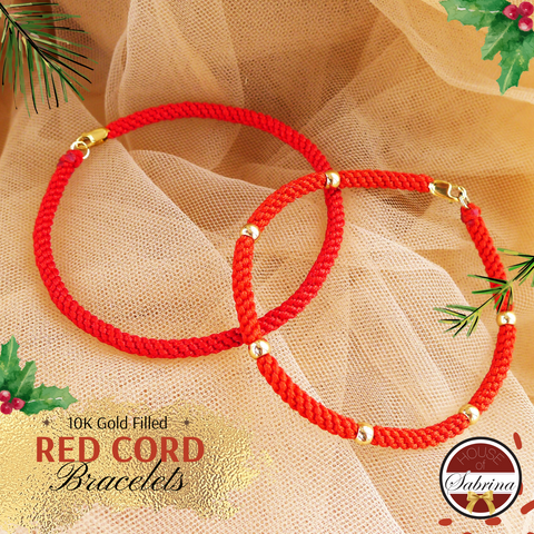 10K Gold Filled Red Cord Bracelets