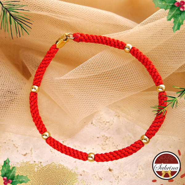 10K Gold Filled Red Cord Bracelets