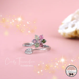 CANDY TOURMALINE FLOWER S925 RING
