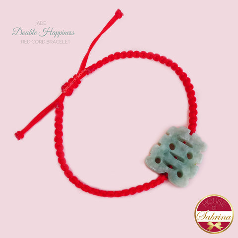 JADE DOUBLE HAPPINESS RED CORD BRACELET