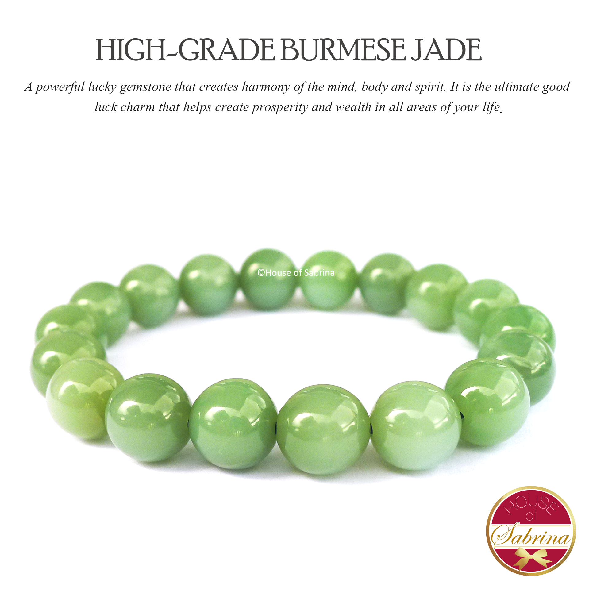 High-Grade Burmese Jade Gemstone Bracelet
