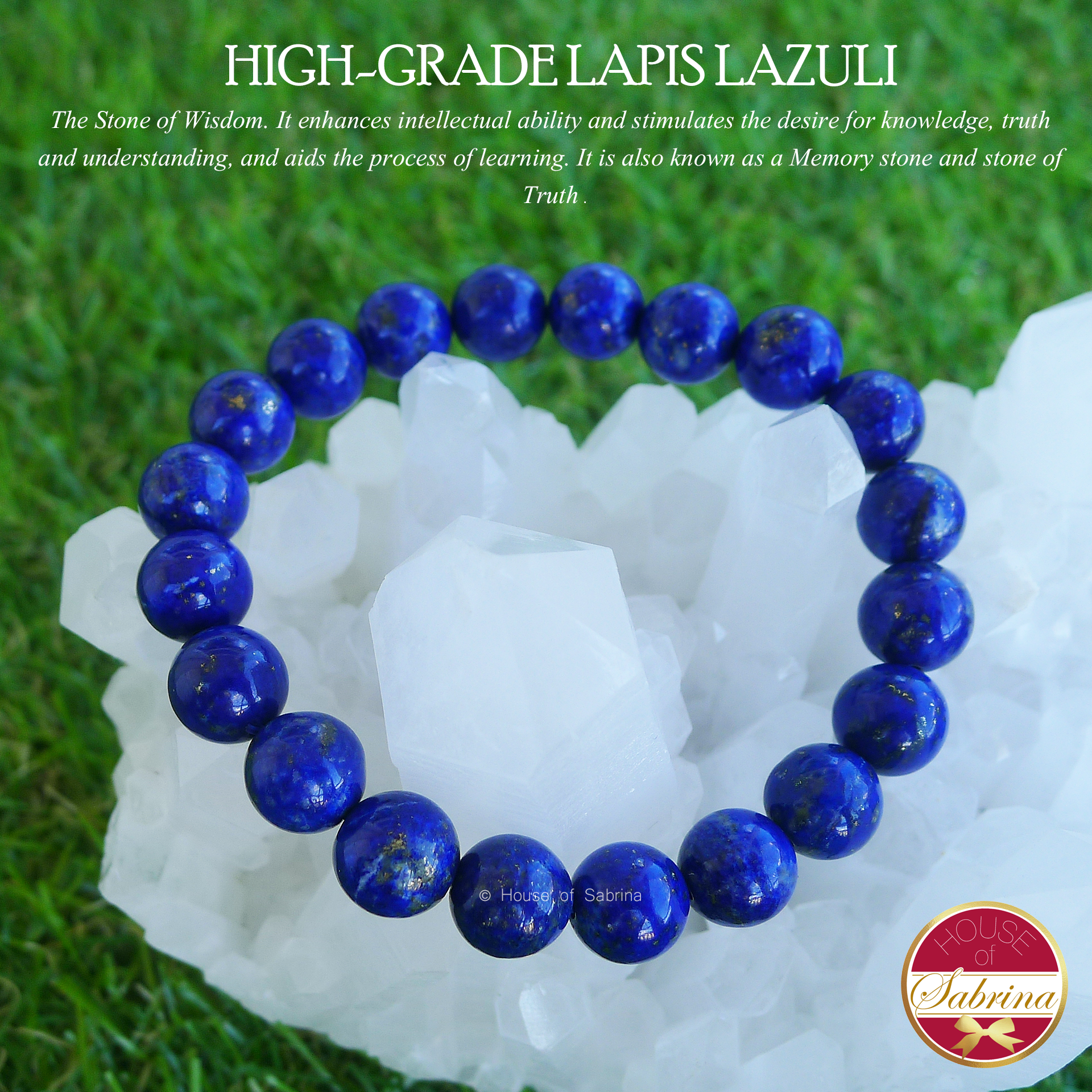 High-Grade Lapis Lazuli Gemstone Bracelet (7mm)