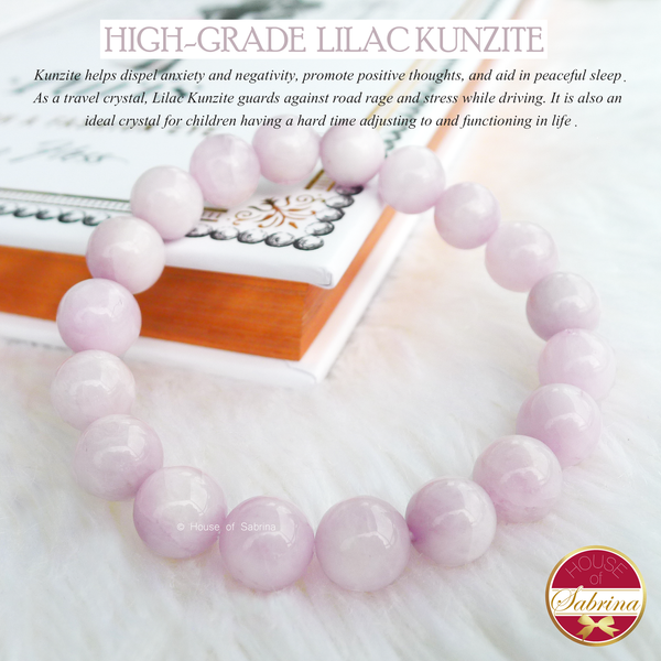 High-Grade Lilac Kunzite x High-Grade Charoite Gemstone Bracelet Bundle