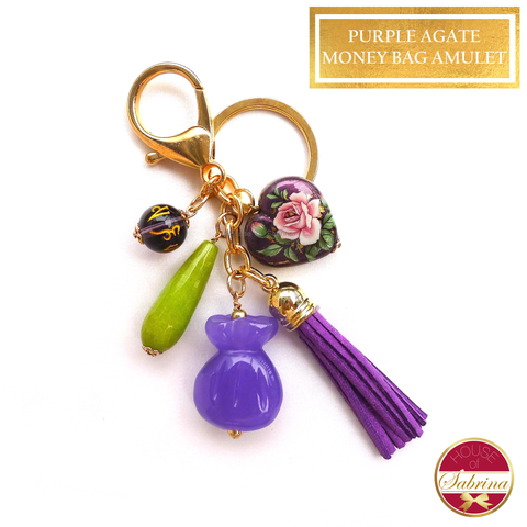 Purple Agate Money Bag Amulet