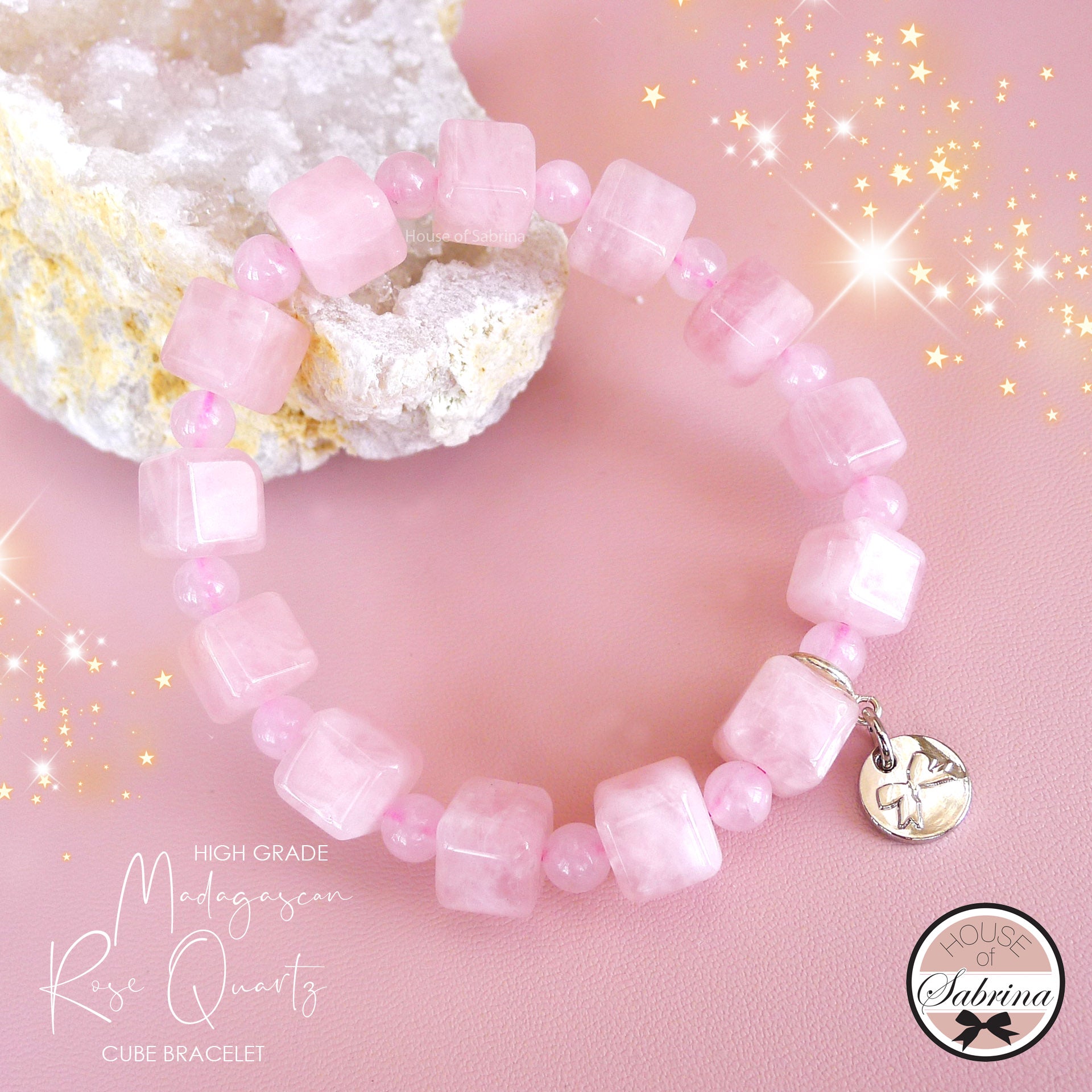 Buy Rose Quartz and 7 Chakra Bracelet with Charm Online in India -  karvachauth
