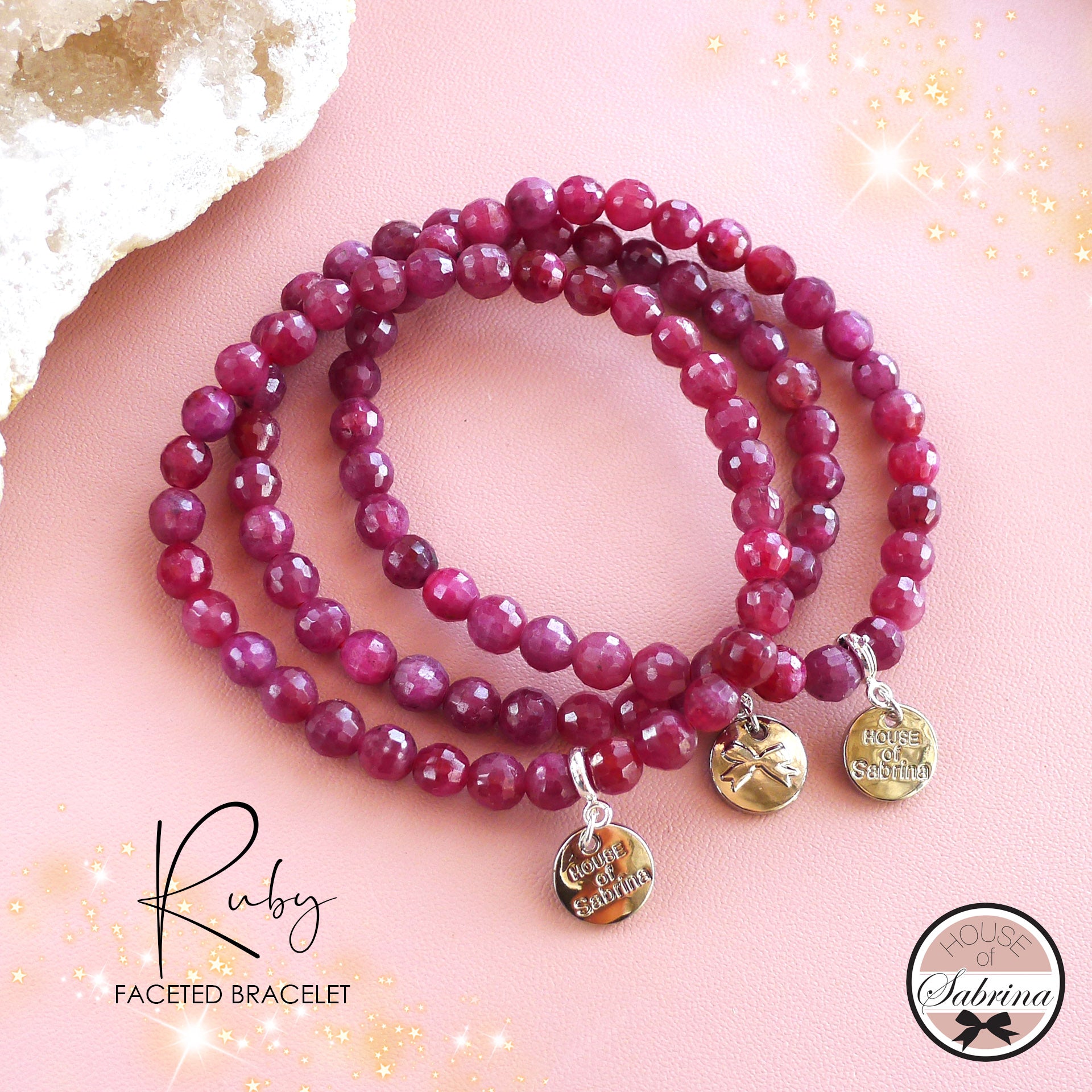Natural Ruby Bracelet Jewelry Ruby Beads Bracelet Bracelet in 925 Sterling  — Discovered