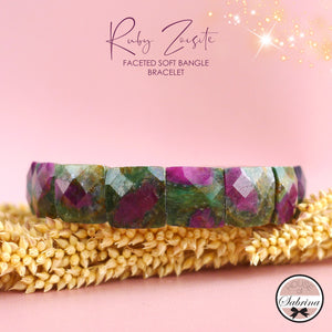 RUBY ZOISITE FACETED SOFT BANGLE