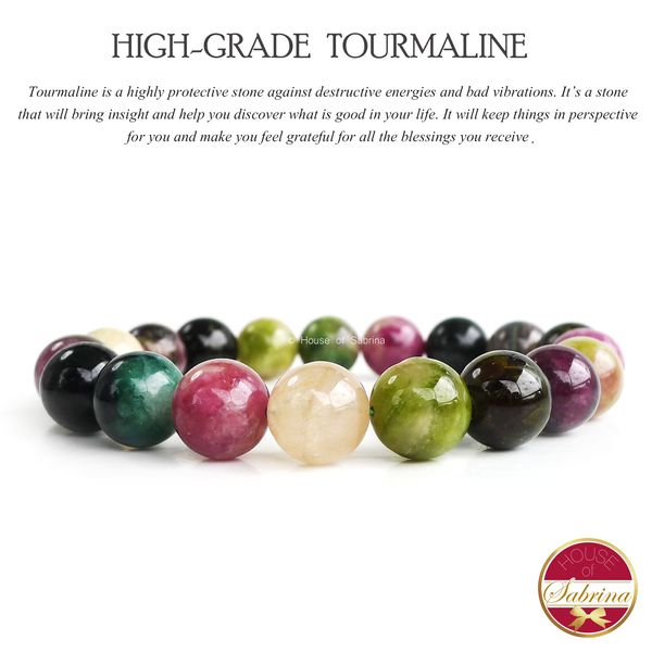High-Grade Multicoloured  Tourmaline Gemstone Bracelet