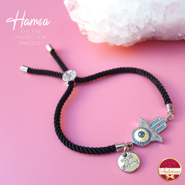 Hamsa Evil Eye Protection Cord Bracelet