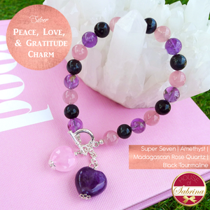 Peace Love and Gratitude Gemstone Charm Bracelet