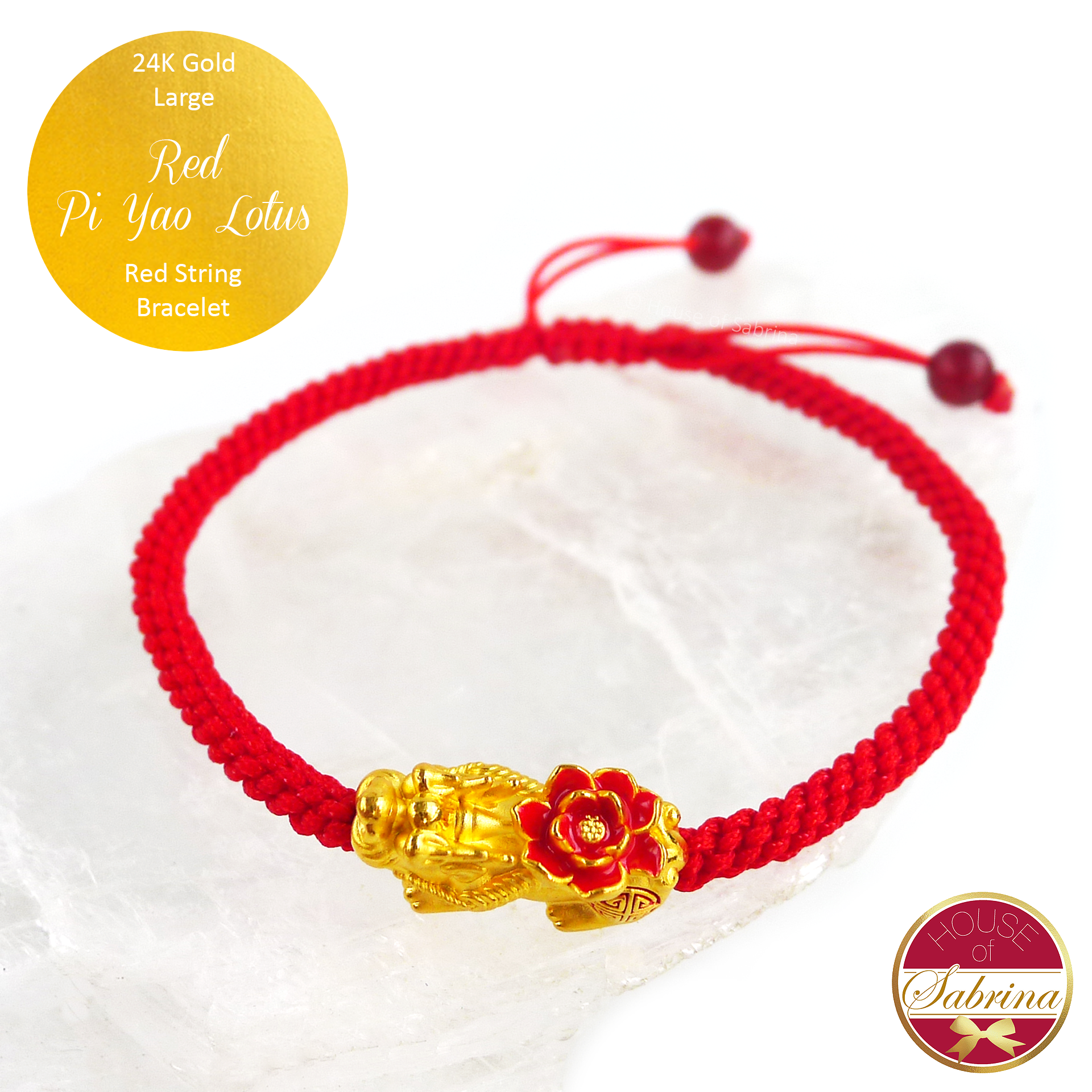 Fortune Tiger Chinese Zodiac Red String Bracelet (24K) – Popular J