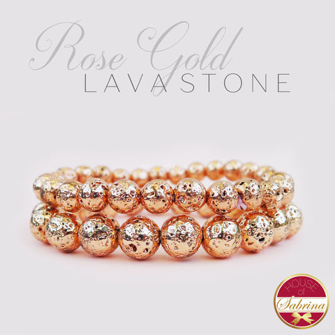 ROSE GOLD PLATED LAVA STONE
