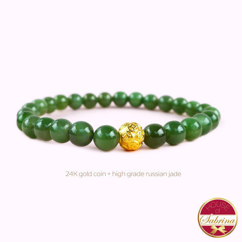 24K GOLD COIN + HIGH GRADE RUSSIAN JADE